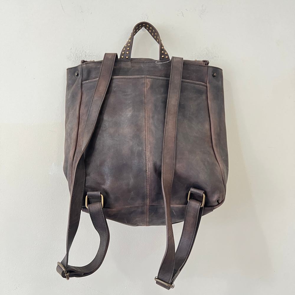 Free People Brown Portia Leather Backpack Bag - Picture 7 of 12